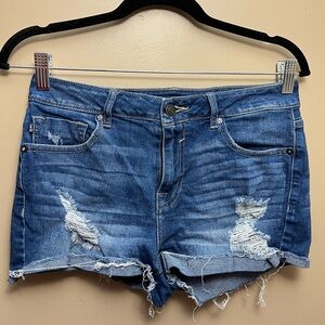 Distressed Jean shorts